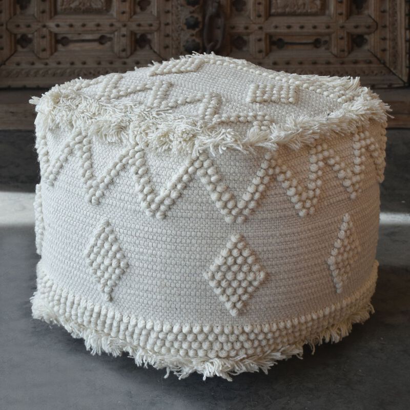Uttermost Uriah Ivory Pouf